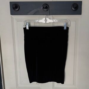 Elegant Velvet Black Pencil Skirt